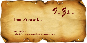 Ihm Zsanett névjegykártya