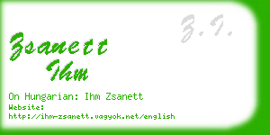 zsanett ihm business card